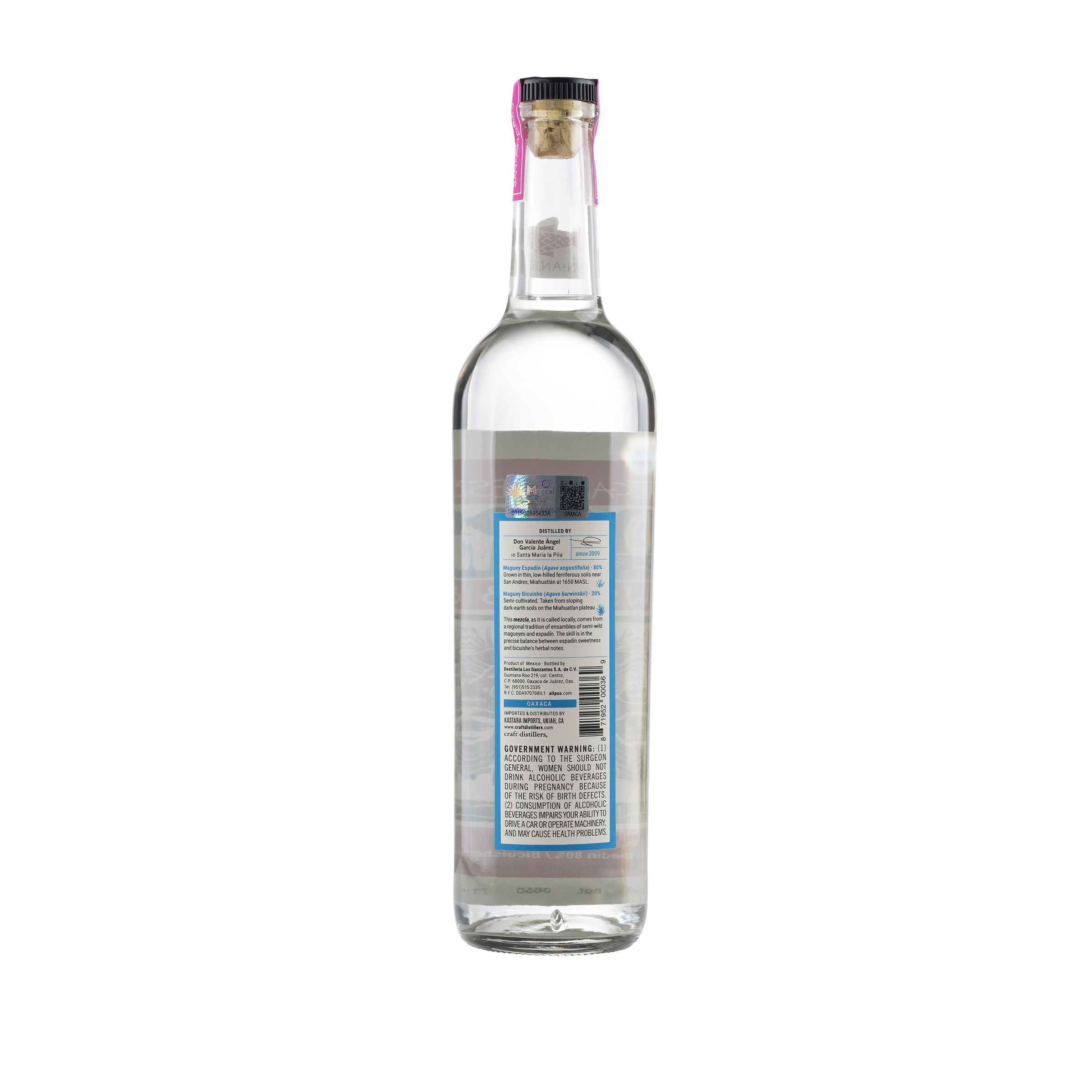 Ensamble Mezcal Artesanal San Andres NV Bottle Back