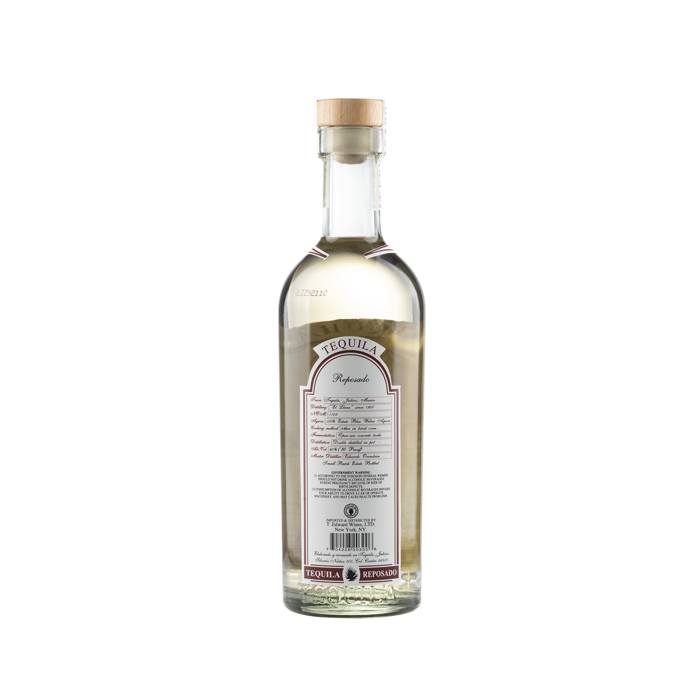 Artesanal Suave 100% de Agave Tequila Reposado Bottle Back