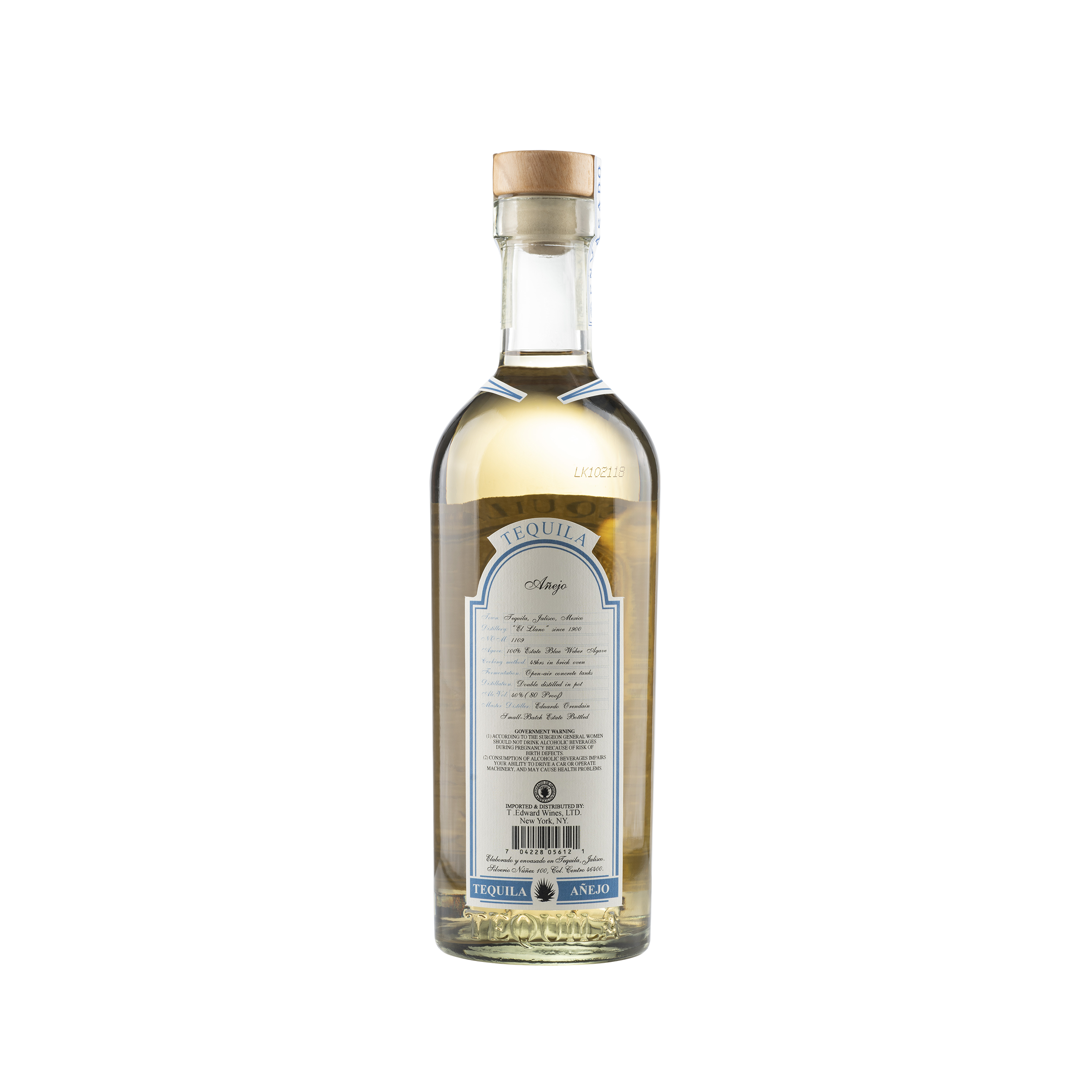 Artesanal Suave 100% de Agave Tequila Anejo Bottle Back