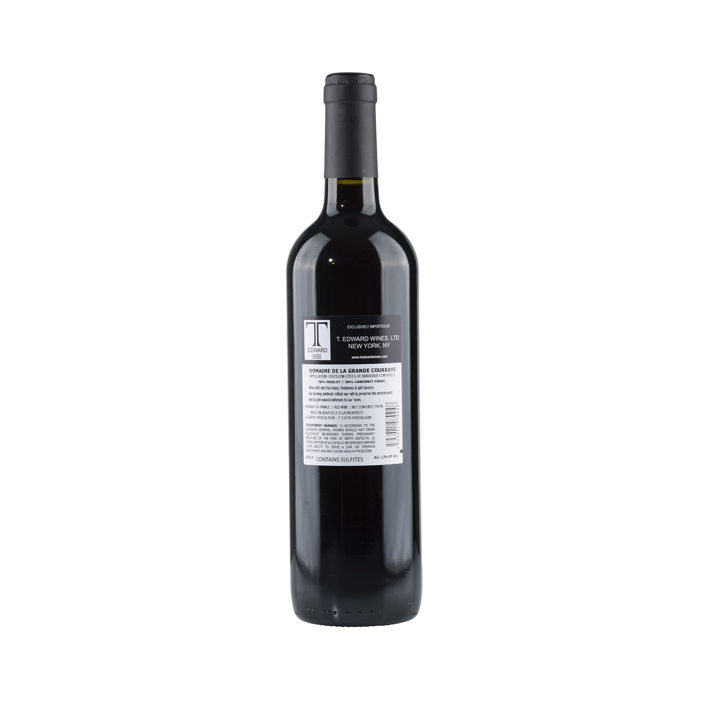 Cotes de Bordeaux Castillon 2018 Bottle Back