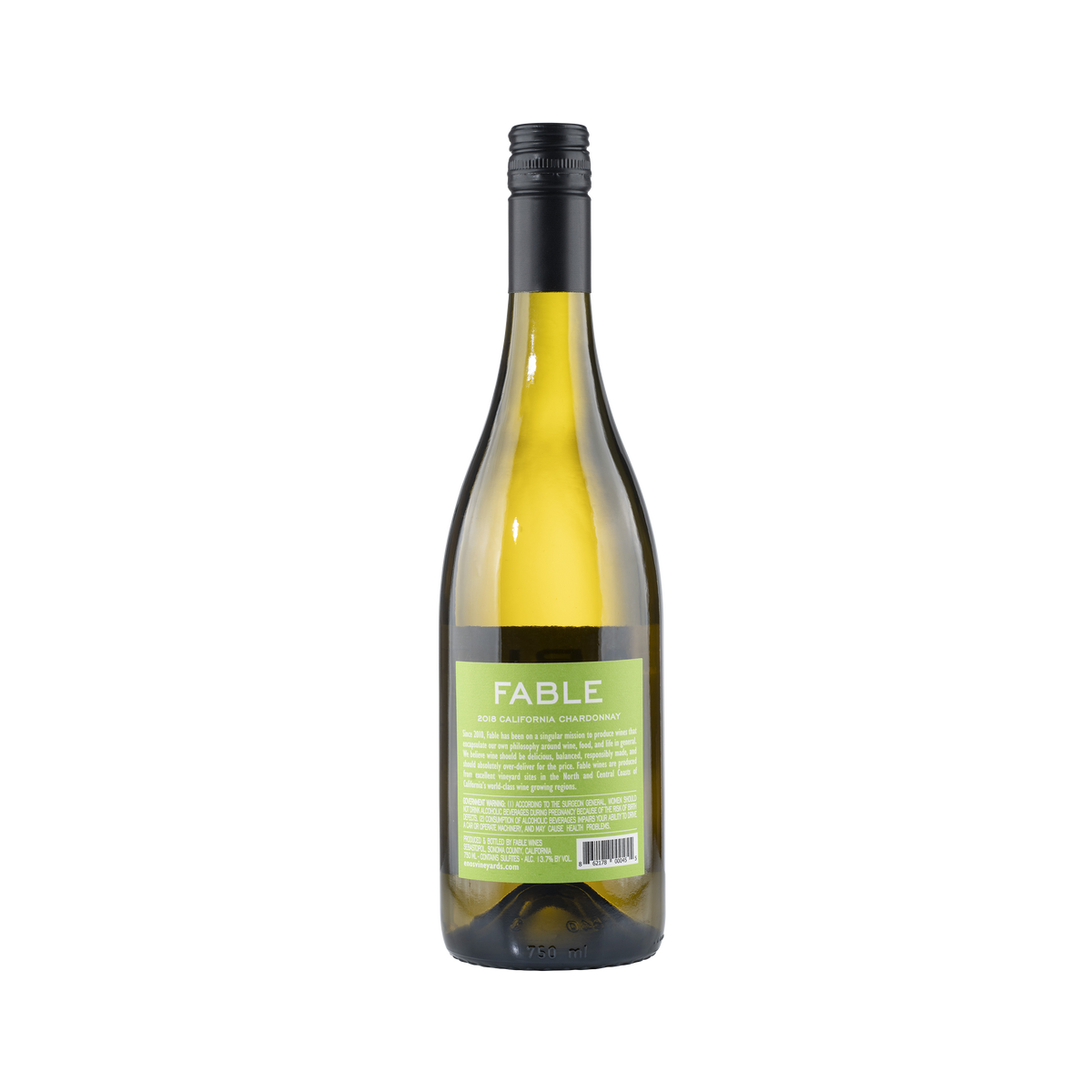 Chardonnay California 2018 Bottle Back