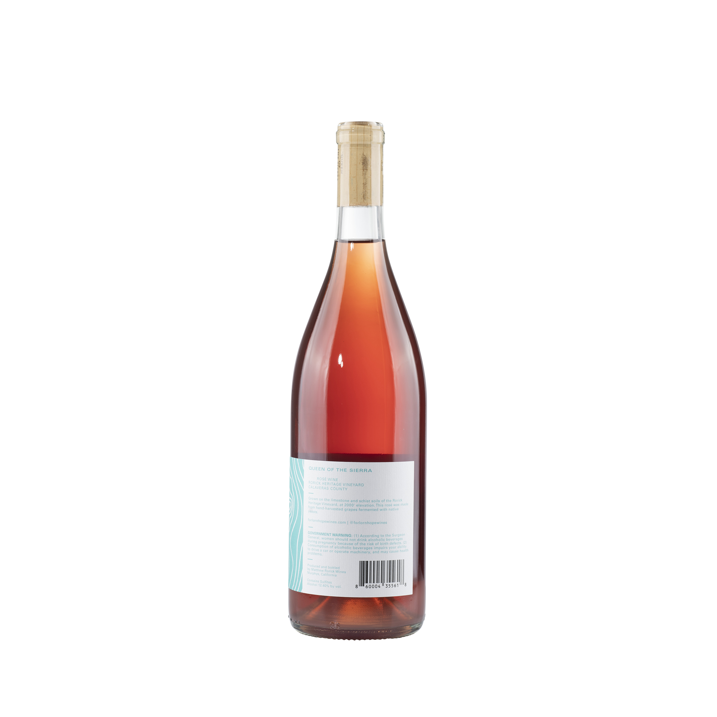 'Queen of the Sierra' Estate Rose RHV 2022 Bottle Back
