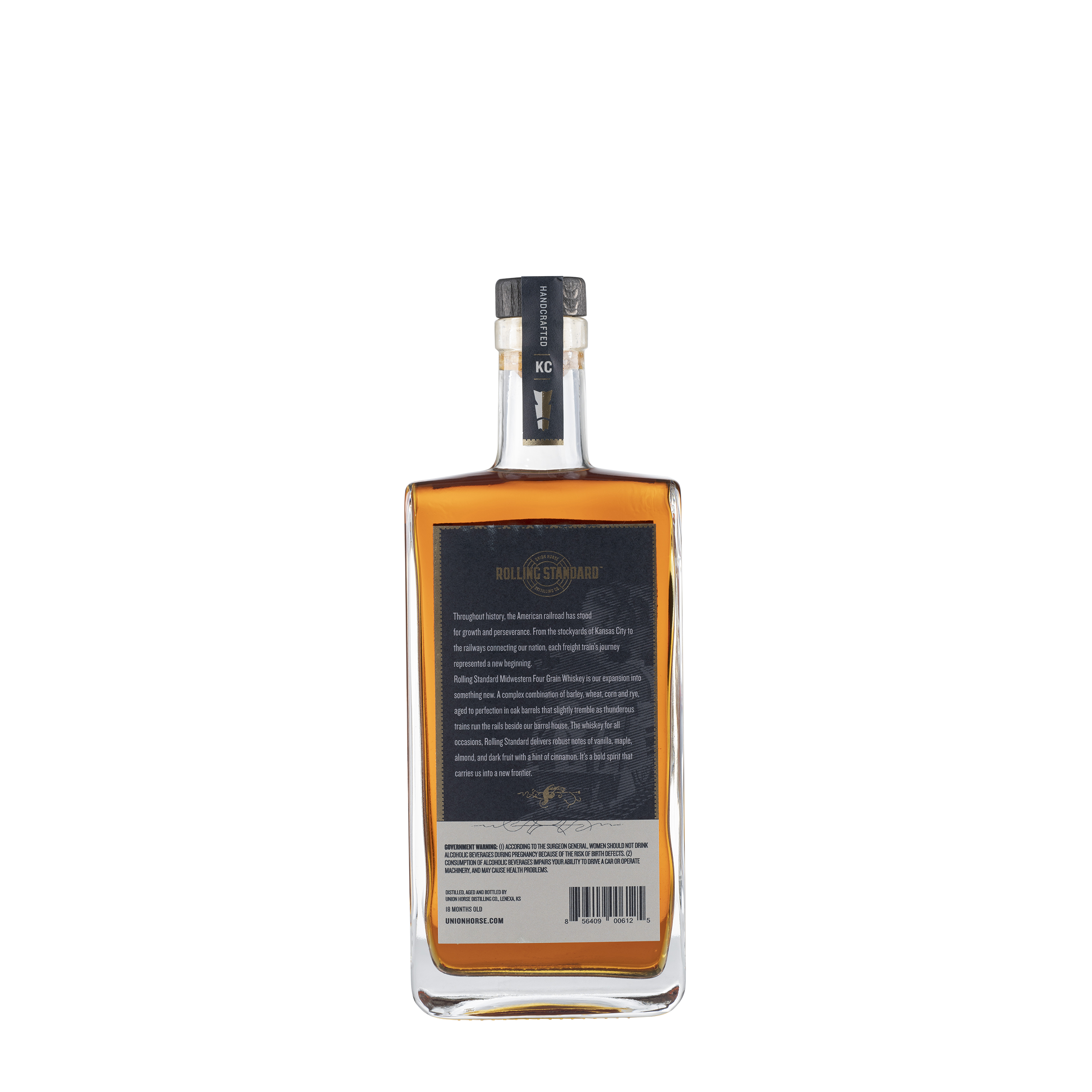 Distilling Co. Rolling Standard Four Grain Whisk NV Bottle Back