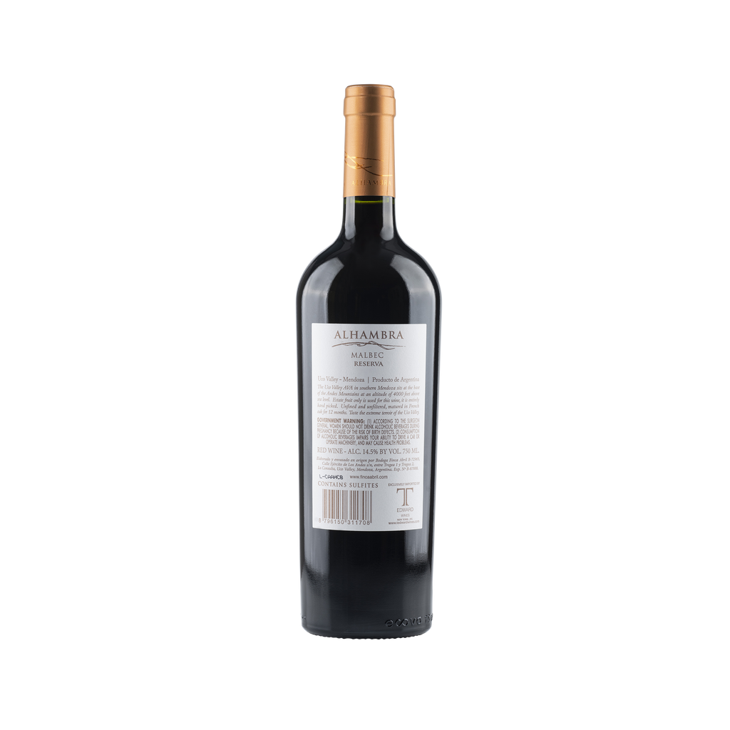 Malbec Reserva Valle de Uco 2021 Bottle Back