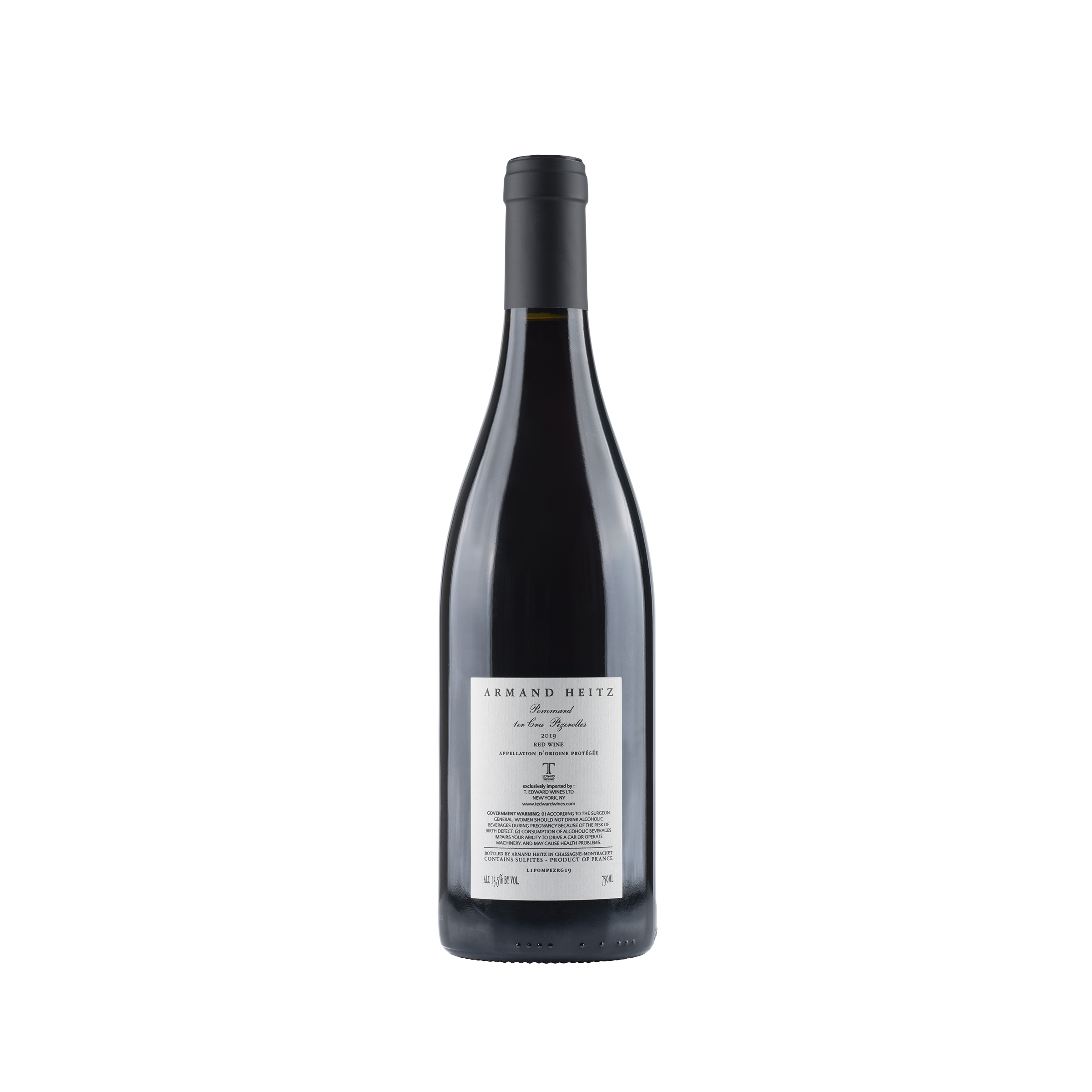 Pommard 1er Cru 'Pezerolles' 2019 Bottle Back