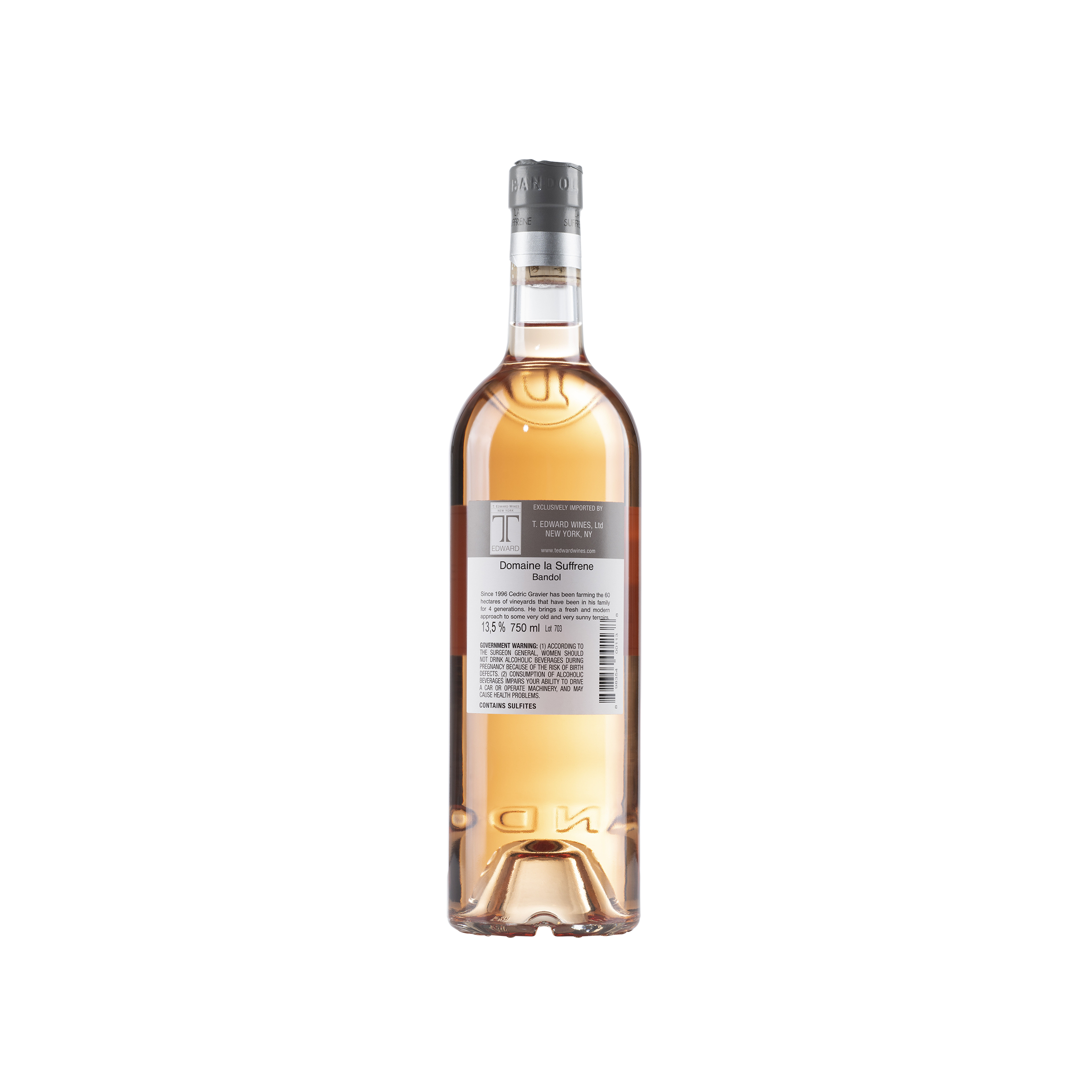 Bandol Rose 2022 Bottle Back