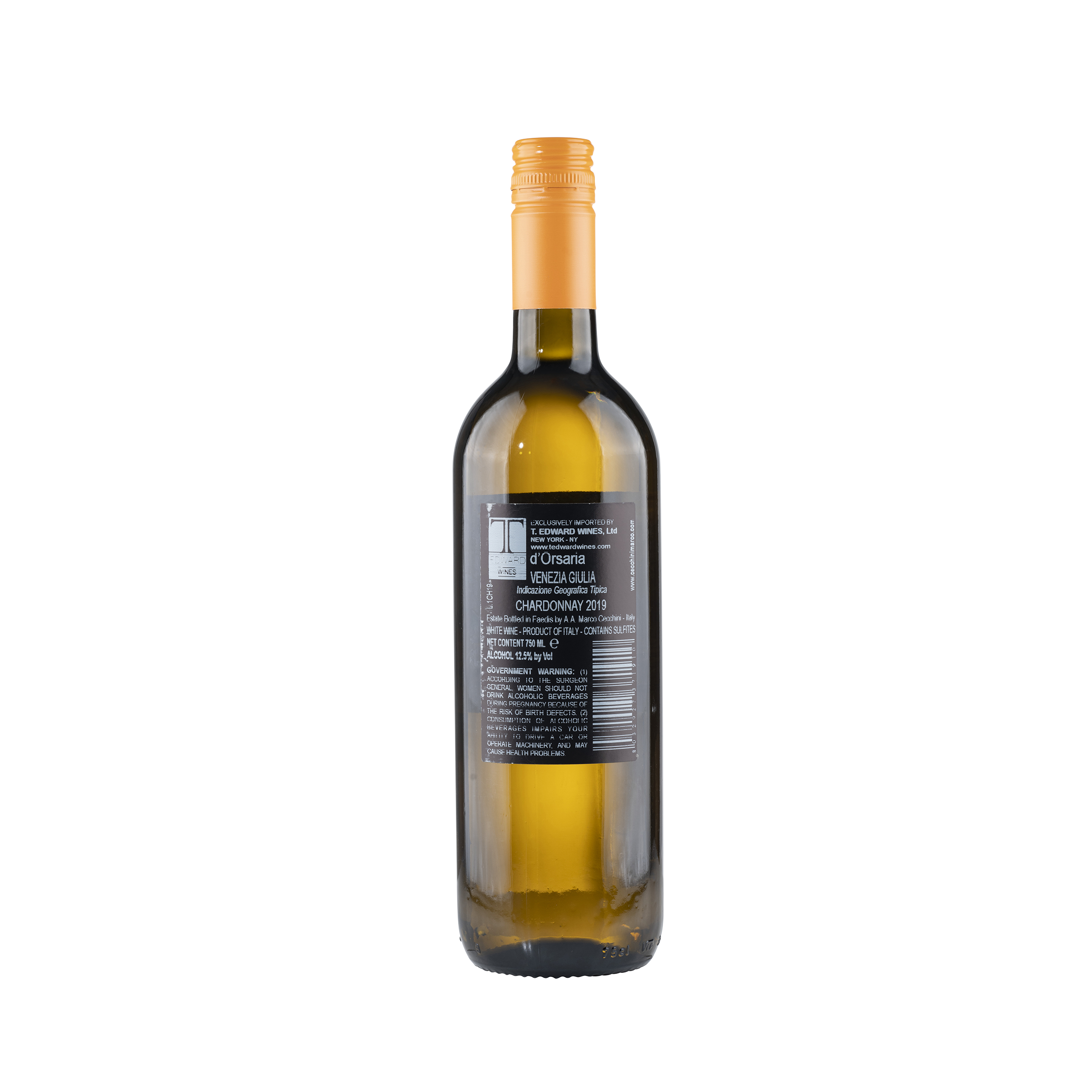 Bear' Bio Chardonnay IGT 2019 Bottle Back