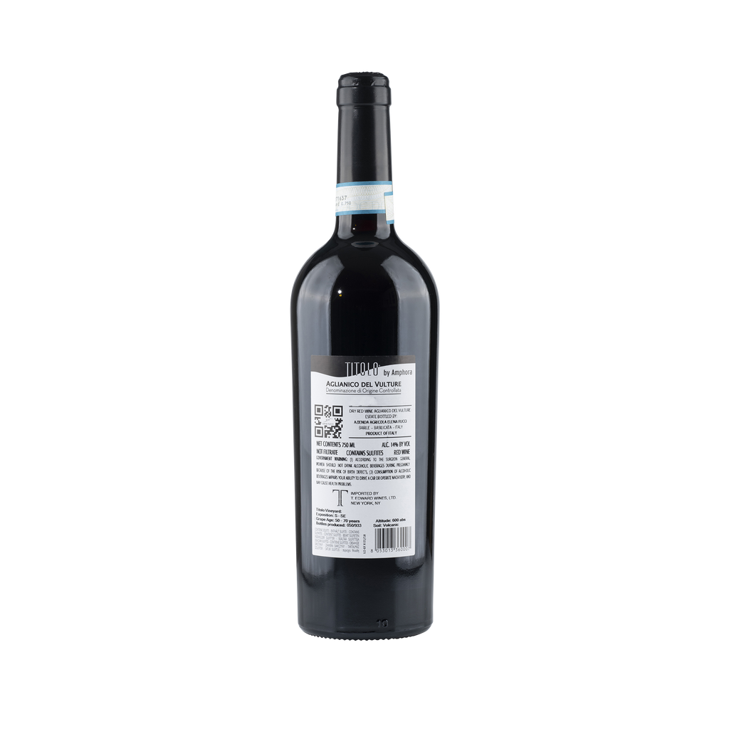 Amphora' Aglianico del Vulture DOC 2019 Bottle Back
