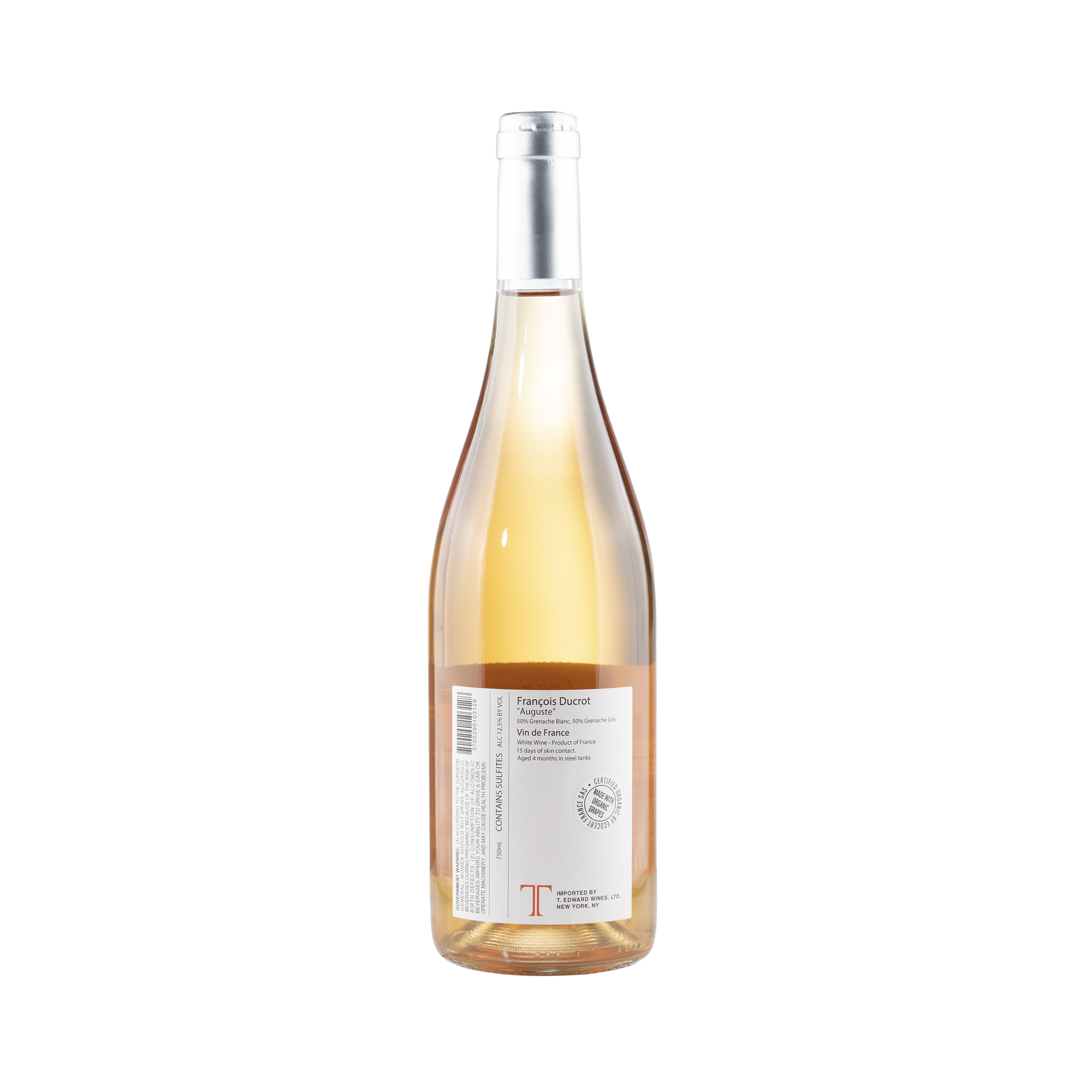 'Auguste' Orange VDF 2022 Bottle Back