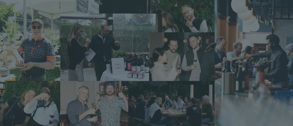 Various T. Edward Wine & Spirits Team Members in a collage that acts as a Hero Image on the about page.
